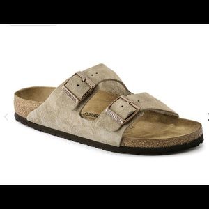 Arizona Suede Birkenstocks- Taupe